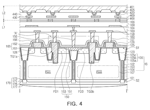 Cross-section of sensor structure, drawing sheet 4 from US 2026/0255713 A1