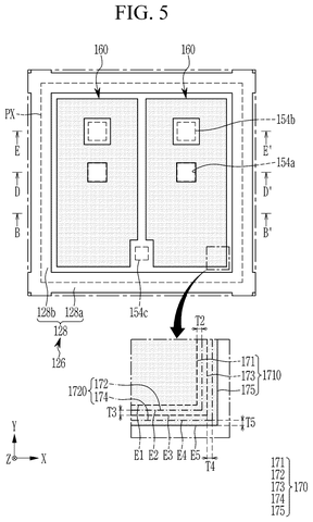 Top view of pixel capacitor structures, drawing sheet 5 from US 2026/0255715 A1