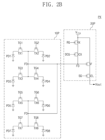 Eight-pixel sensor circuit, drawing sheet 3 from US 2026/0255716 A1
