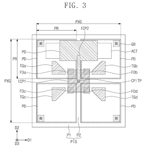 Top-down pixel layout, drawing sheet 4 from US 2026/0255716 A1