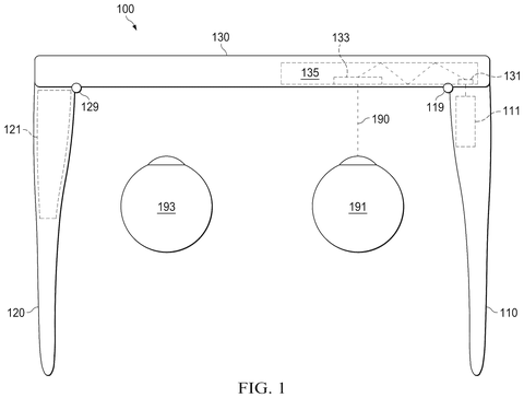 Augmented reality headset, drawing sheet 1 from US 2026/0259413 A1