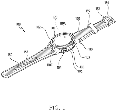 Smartwatch with external components., drawing sheet 1 from US 2026/0259581 A1