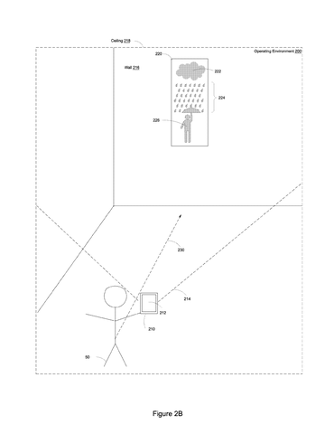 Person viewing virtual rain scene., drawing sheet 3 from US 2026/0259602 A1