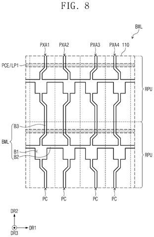 Bottom metal layer layout., drawing sheet 8 from US 2026/0259628 A1