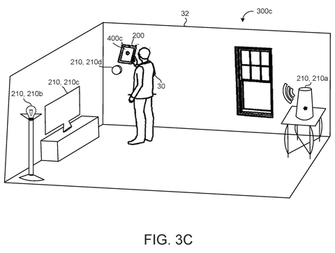 User pointing phone at thermostat, drawing sheet 5 from US 2026/0259655 A1