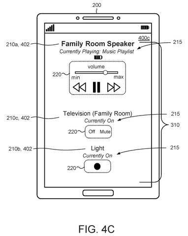 Phone app showing light turned on, drawing sheet 8 from US 2026/0259655 A1
