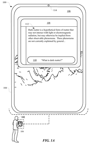 Tablet displaying AI-generated text., drawing sheet 1 from US 2026/0259662 A1