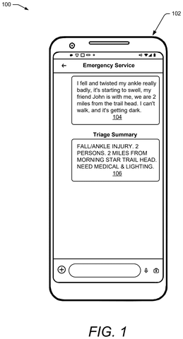 Phone emergency message and summary, drawing sheet 1 from US 2026/0259905 A1