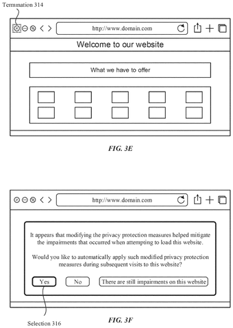 Web browser privacy fix confirmation., drawing sheet 5 from US 2026/0260018 A1