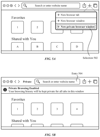 Opening a private browser window., drawing sheet 8 from US 2026/0260018 A1