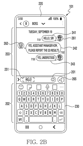 Smartphone messaging app with keyboard., drawing sheet 3 from US 2026/0260056 A1