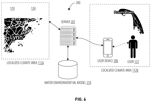 Server connecting to user and locations., drawing sheet 6 from US 2026/0260110 A1