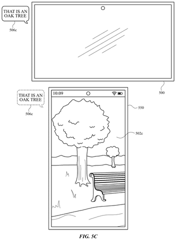 Phone displaying an image and text., drawing sheet 8 from US 2026/0260326 A1