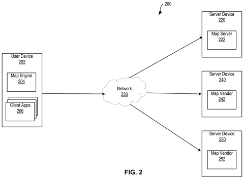 Map system components and connections, drawing sheet 2 from US 2026/0260425 A1