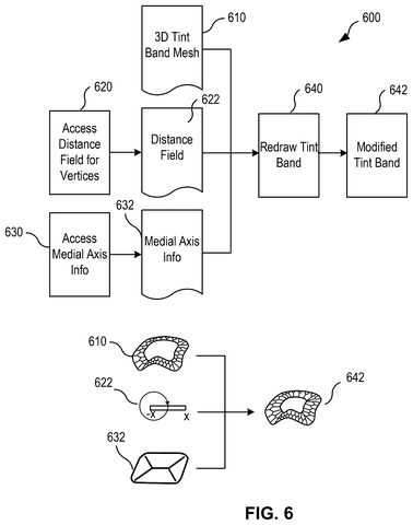 Modifying a 3D tint band, drawing sheet 6 from US 2026/0260425 A1