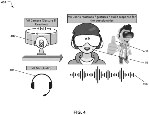 VR camera, microphone, user reactions., drawing sheet 5 from US 2026/0260438 A1