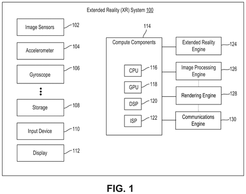 Extended reality system components, drawing sheet 1 from US 2026/0260439 A1