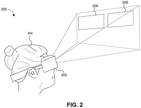 Person wearing an extended reality headset, drawing sheet 2 from US 2026/0260439 A1