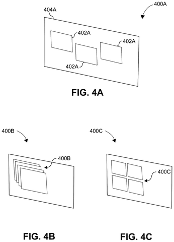 Various virtual content arrangements, drawing sheet 4 from US 2026/0260439 A1