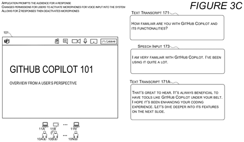 Audience interaction with presentation., drawing sheet 5 from US 2026/0261627 A1