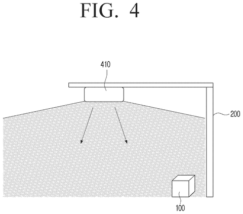 Ceiling-mounted projector setup, drawing sheet 4 from US 2026/0261638 A1