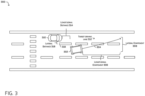 Self-driving car lane change components., drawing sheet 3 from US 2026/0264687 A1
