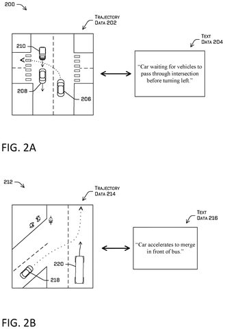 Car turning left, text description., drawing sheet 2 from US 2026/0264700 A1