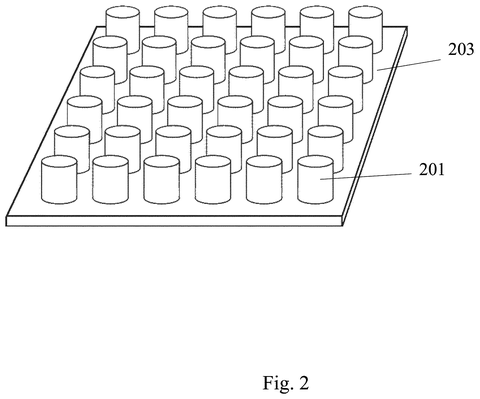Array of microscopic pillars., drawing sheet 2 from US 2026/0267039 A1