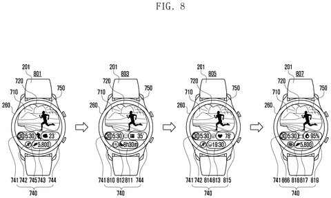 Watch face changing based on data., drawing sheet 8 from US 2026/0267293 A1