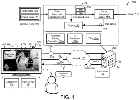 Asking questions about a video., drawing sheet 1 from US 2026/0267916 A1
