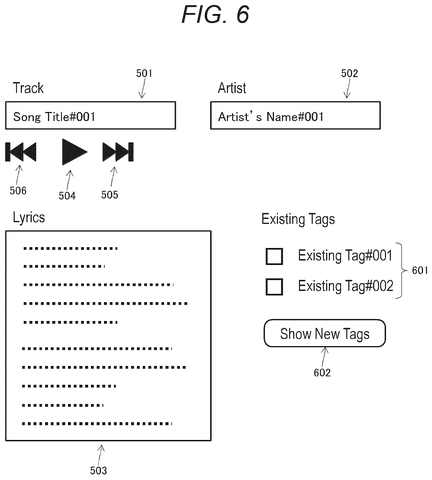 Existing tag proposal interface., drawing sheet 6 from US 2026/0268068 A1