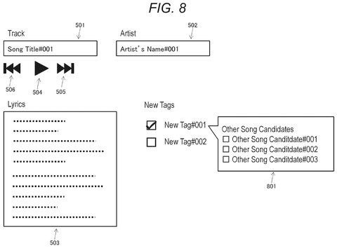 New tag selection with content., drawing sheet 8 from US 2026/0268068 A1