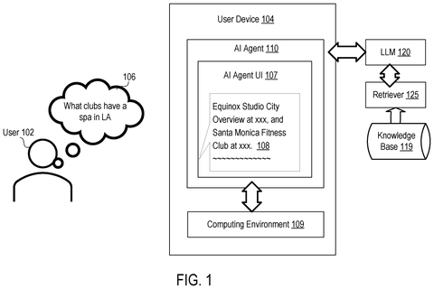 User asks AI agent question., drawing sheet 1 from US 2026/0268180 A1