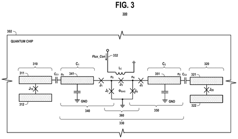 Detailed quantum chip with coupler, drawing sheet 3 from US 2026/0268193 A1
