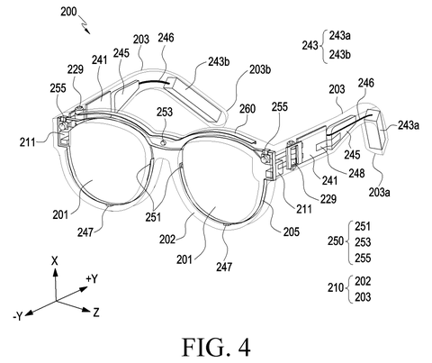 Augmented reality glasses with internal wiring., drawing sheet 4 from US 2026/0268616 A1