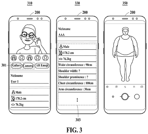 User information and body shape., drawing sheet 3 from US 2026/0269046 A1