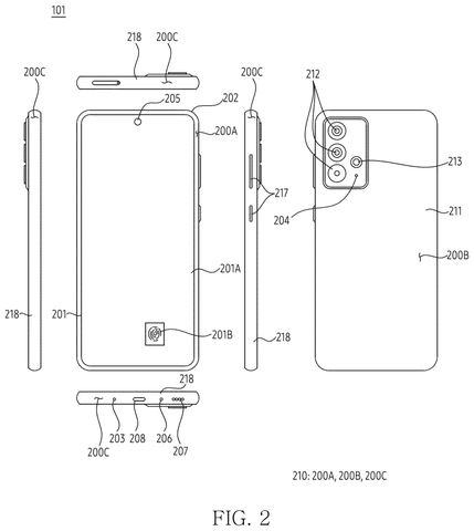Electronic device views., drawing sheet 2 from US 2026/0271206 A1