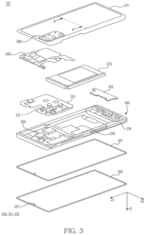 Exploded view of phone., drawing sheet 3 from US 2026/0271206 A1