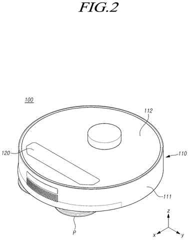 Robot vacuum cleaner, top view, drawing sheet 2 from US 2026/0272249 A1