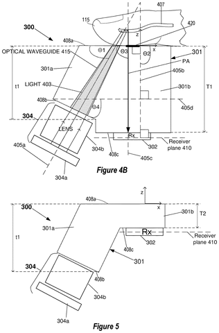 Finger sensor with optical waveguide., drawing sheet 5 from US 2026/0272307 A1
