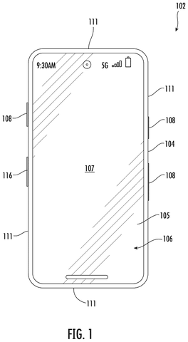 Smartphone with front display., drawing sheet 1 from US 2026/0272323 A1
