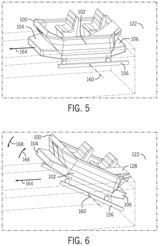 Ride vehicle tilting on a track., drawing sheet 3 from US 2026/0272736 A1