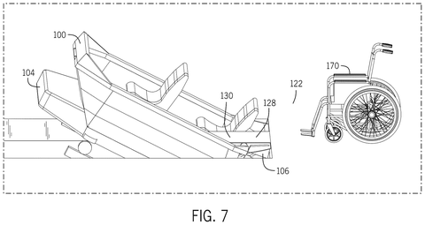 Ride vehicle with a wheelchair., drawing sheet 4 from US 2026/0272736 A1