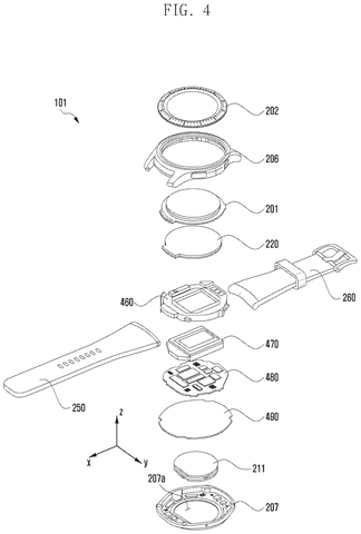 Exploded view of a smartwatch., drawing sheet 4 from US 2026/0272785 A1