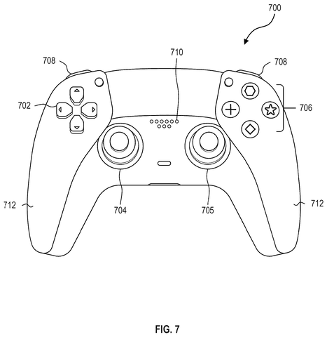 Video game controller layout., drawing sheet 7 from US 2026/0273392 A1