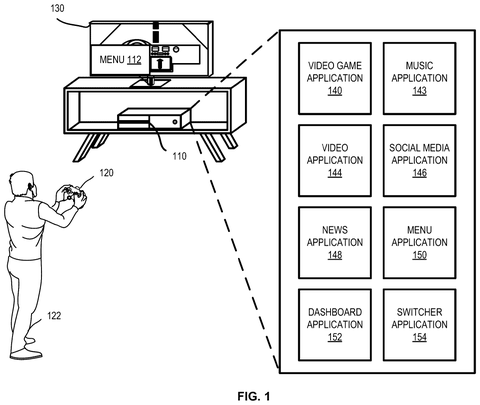 Player interacting with game console., drawing sheet 1 from US 2026/0273396 A1