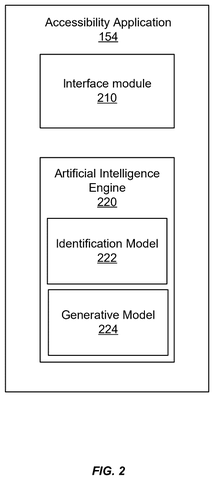 Accessibility application's AI engine., drawing sheet 2 from US 2026/0273417 A1