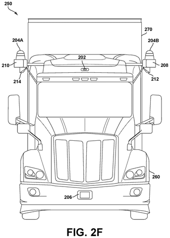 Autonomous semi-truck, front view., drawing sheet 5 from US 2026/0274273 A1