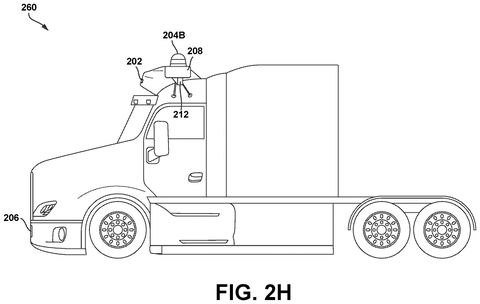 Autonomous semi-truck, side view., drawing sheet 7 from US 2026/0274273 A1
