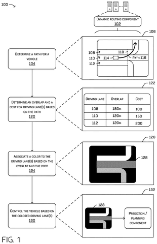 Color-coded lane map system overview., drawing sheet 1 from US 2026/0274305 A1